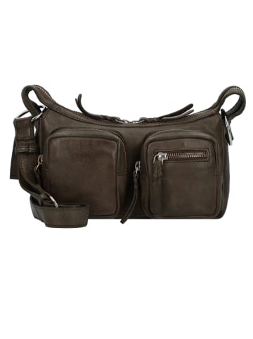 TASCHENDIEB Salvatorianerplatz Umhängetasche Leder 24 cm in green moos