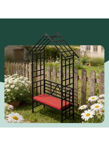 Rosenbogen in Schwarz – (B)150 x (H)247 x (T)43 cm