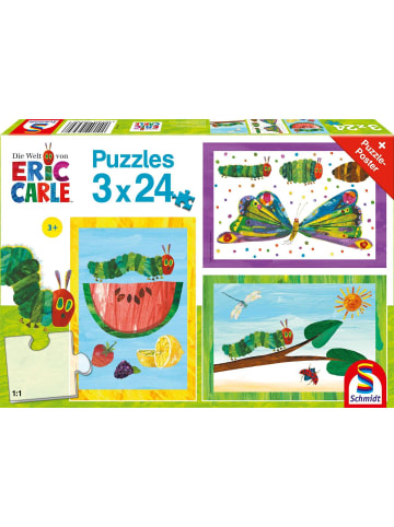 Schmidt Spiele Raupe-Kokon-Schmetterling, 3x24 Teile | Kinderpuzzle Die kleine Raupe...