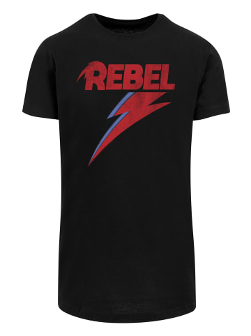 F4NT4STIC Long Cut T-Shirt David Bowie Distressed Rebel in schwarz