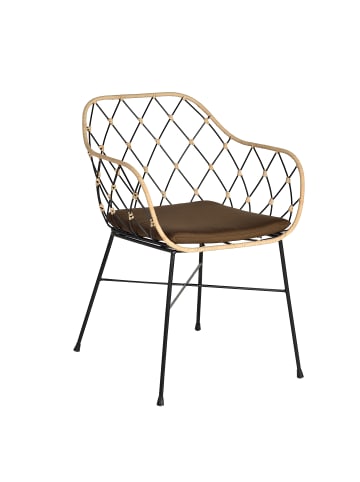 Giner y Colomer 2-er Set: Stühle aus Rattan und Metallbeinen in Beige
