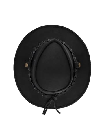 MGO leisure wear Leather Country Hat in Schwarz