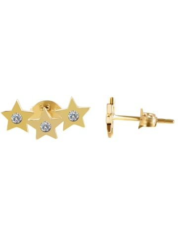 Adeliás Damen Ohrringe – Ohrstecker aus 333 Gold mit Zirkonia in gold