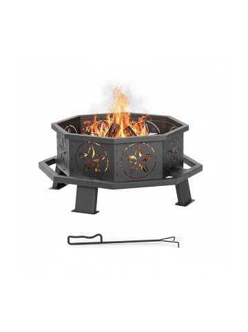 relaxdays Feuerschale in Schwarz - (H)36 x Ø 82 cm