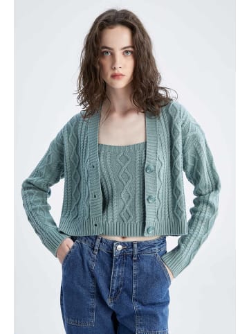 DeFacto Cardigan REGULAR FIT in Hellgrün