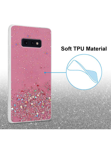 cadorabo Hülle für Samsung Galaxy S10e Glitter in Rosa mit Glitter