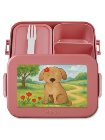 Mr. & Mrs. Panda Bento Box Hund Dame Design ohne Spruch in Rot Pastell