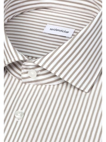 Seidensticker Jerseyhemd Slim in Beige