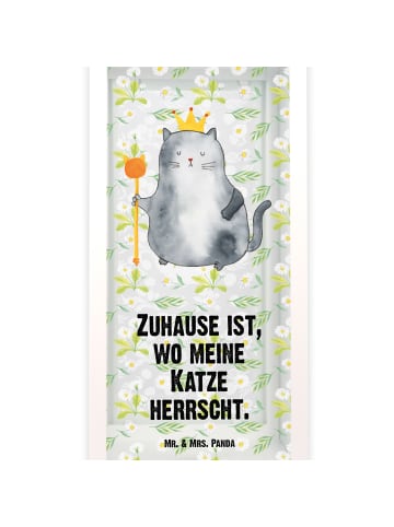 Mr. & Mrs. Panda Gartenlaterne Katze König mit Spruch in Transparent