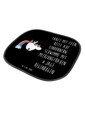 Mr. & Mrs. Panda Sonnenschutz Einhorn Fliegendes Pferd mit Spruch in Schwarz