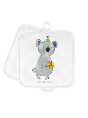 Mr. & Mrs. Panda Topflappen Koala Geschenk ohne Spruch in Weiß