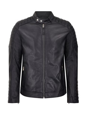 Bolongaro Trevor Lederjacke Quilted Racer in schwarz