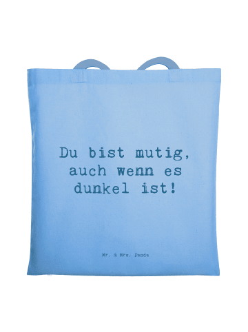 Mr. & Mrs. Panda Tragetasche Spruch Angst vor Dunkelheit überwin... in Sky Blue