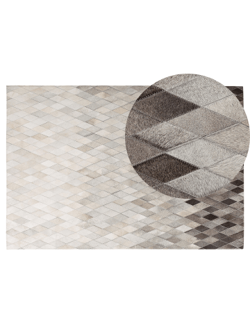 Beliani Patchwork MALDAN in Beige/Weiß/Schwarz - (W) 140 x (H) 0.6 x (L) 200 cm