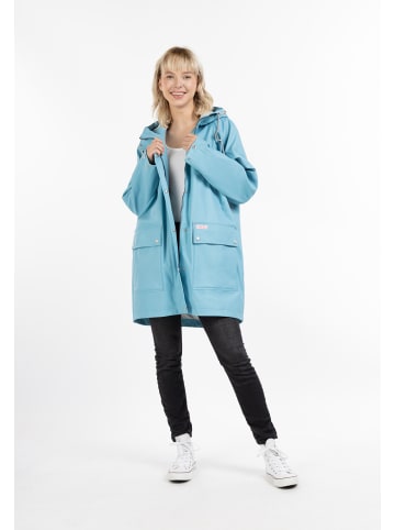 myMo Damen Oversized Regenmantel in Eisblau
