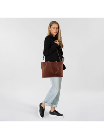 Plevier Power Shopper Tasche Leder 43.5 cm Laptopfach in cognac