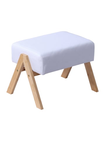 relaxdays Fußhocker in Creme/ Natur - (B)40 x (H)30 x (H)28 cm
