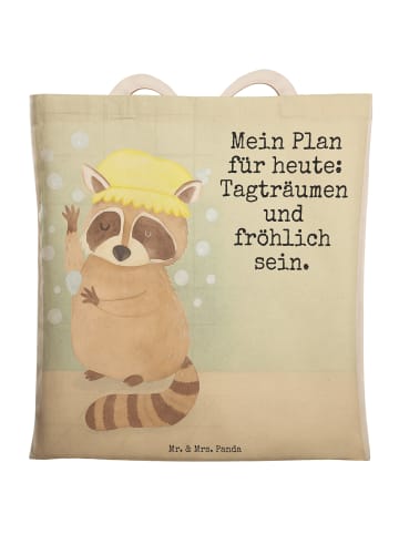 Mr. & Mrs. Panda Shopper Waschbär Design mit Spruch in Weiß