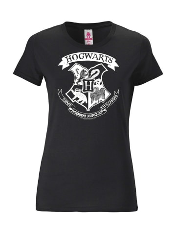 Logoshirt T-Shirt Harry Potter - Hogwarts Logo (Weiß) in schwarz