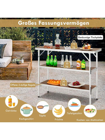 COSTWAY Campingschrank 110cm in Braun