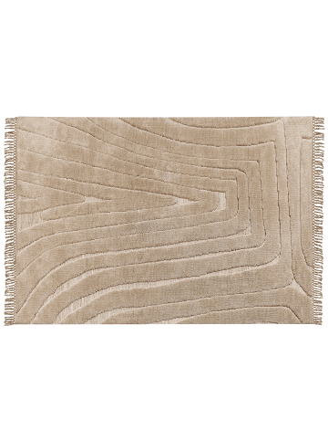 Beliani Geflochtener Teppich SAZOO in Beige - (W) 160 x (L) 230 cm