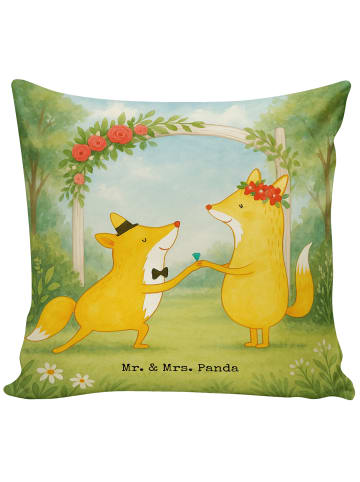 Mr. & Mrs. Panda Couch Kissen Füchse Hochzeit Design ohne Spruch in Weiß