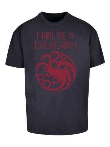 F4NT4STIC Heavy Oversize T-Shirt House Of The Dragon Targaryen Crest Logo in marineblau