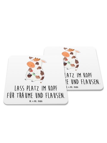 Mr. & Mrs. Panda Untersetzer Set Kuh mit Spruch in Weiß
