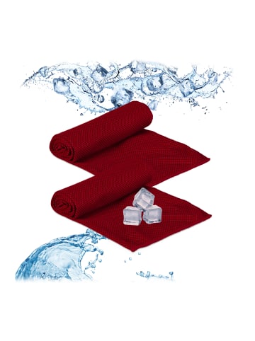 relaxdays 20x Kühlhandtuch in Rot
