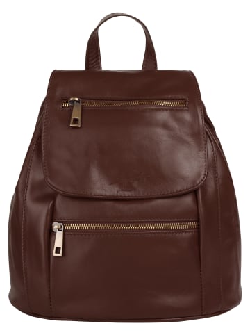 Samantha Look City-Rucksack echt Leder in braun