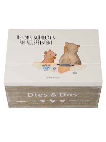 Mr. & Mrs. Panda Truhe Oma Backen mit Spruch in Weiß