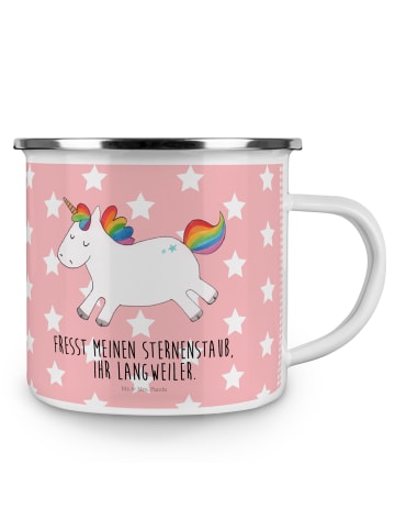 Mr. & Mrs. Panda Becher Einhorn Happy mit Spruch in Rot Pastell