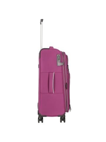 D&N Travel Line 9204 4 Rollen Trolley M 66 cm mit Dehnfalte purple