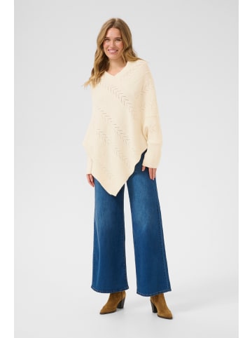 Cream Poncho CRHoliday Loose fit in Eggnog Melange