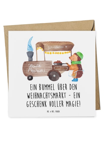 Mr. & Mrs. Panda Geschenkgutschein Weihnachtsmarktbesuch mit Spruch in Weiß