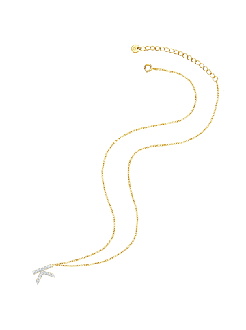 Glanzstücke München Halskette Buchstabe K Sterling Silber Zirkonia in gelbgold