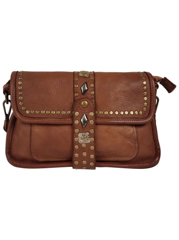 Samantha Look Handtasche echt Leder in cognac