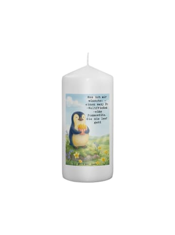 Mr. & Mrs. Panda Kerze Pinguin Frühling Pommes Design mit Spruch in Weiß