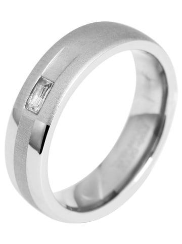 Adeliás Damen Ring aus Titan mit Strass Steinchen in silber
