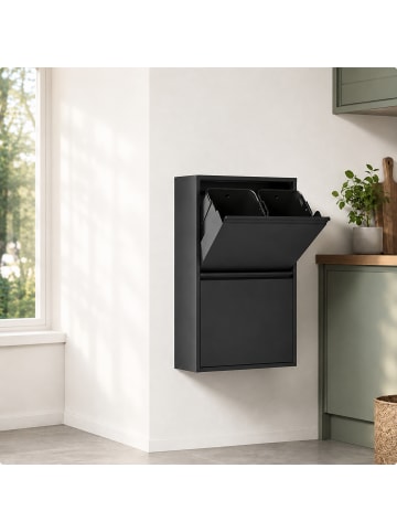 relaxdays Mülleimer in Schwarz - 4x 18 l