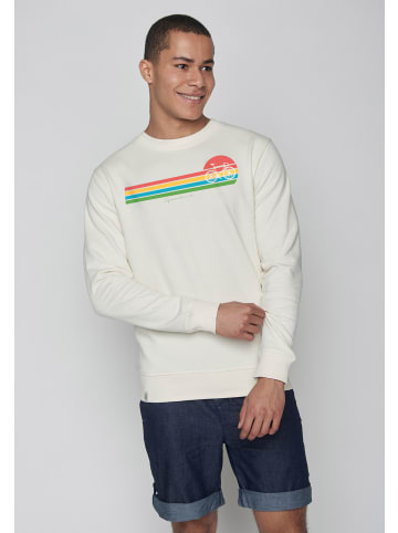 GreenBomb Sweatshirt Bike Sunset Stripes in Creme Weiß