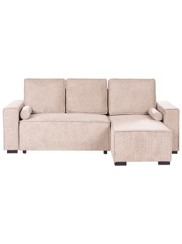 Beliani Schlafsofa EDANE in Beige/Schwarz - (W) 232 x (H) 94 x (L) 150 cm