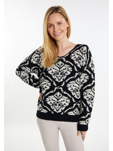 Usha Strickpullover in Schwarz Creme