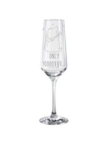 Mr. & Mrs. Panda Sektglas Bär Gitarre mit Spruch in Transparent