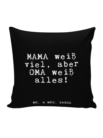 Mr. & Mrs. Panda Kissen MAMA weiß viel, aber... mit Spruch in Schwarz