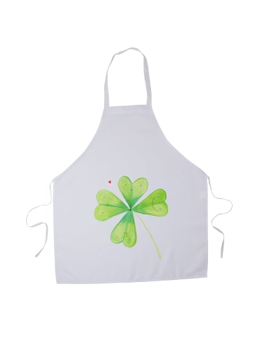 Mr. & Mrs. Panda Schürze Blume Kleeblatt ohne Spruch in Weiß