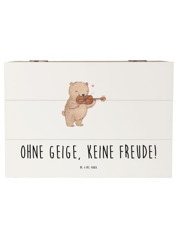 Mr. & Mrs. Panda Schatzkiste Geige Freude mit Spruch in Weiß
