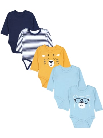 TupTam Jungen Baby Body Langarm 5er Pack in gelb/grün