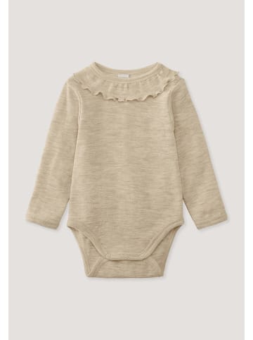 Hessnatur Hessnatur Langarmbody Pointelle aus reiner Bio-Merinowolle in sand