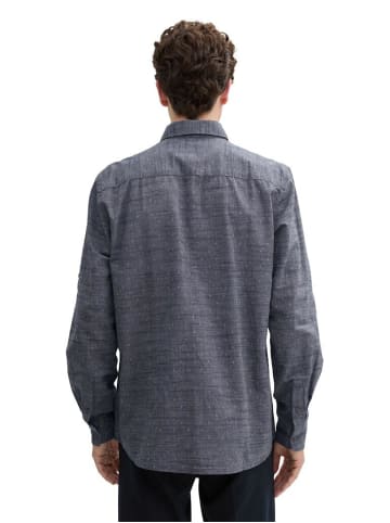 Tom Tailor Langarmhemd in navy white fil a fil dobby